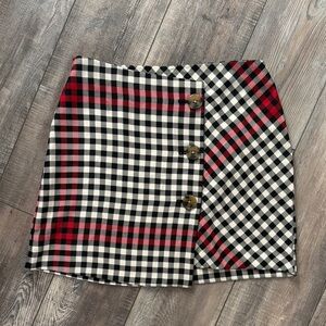 Who What Wear Black and White Asymmetrical Pencil Skirt